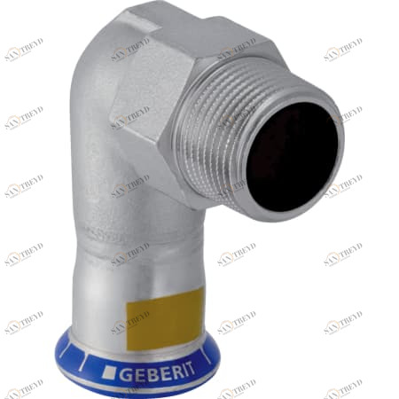 GEBERIT 34150 Переходной угольник Geberit Mapress из нержавеющей стали 90°, с наружной резьбой (газ) 
