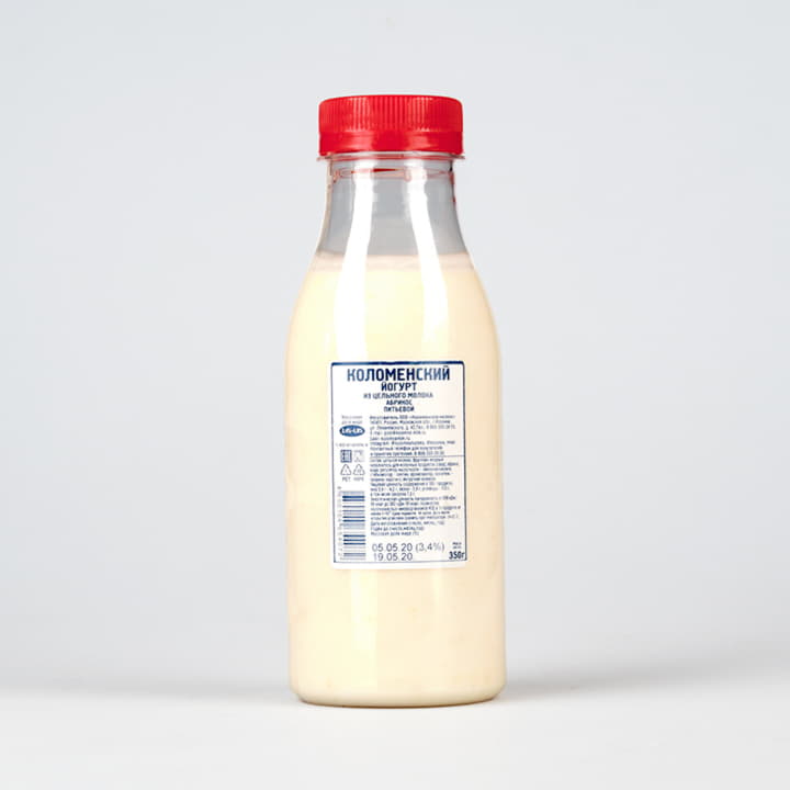 Йогурт Коломенский Абрикос питьевой 3,4%-4,0% Коломенское молоко 350 г БЗМЖ Santreyd 12258