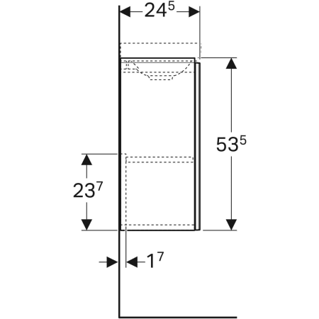 500.607.JL.2 Шкафчик для раковины Geberit Acanto, с одной дверью и сифоном Geberit  - Вид №17