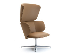 Кожаное вращающееся кресло с высокой спинкой для контракта