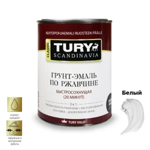 91450963 Грунт-эмаль по ржавчине 3 в 1 МС-102 Tury матовая белая 2 кг STLM-0855662