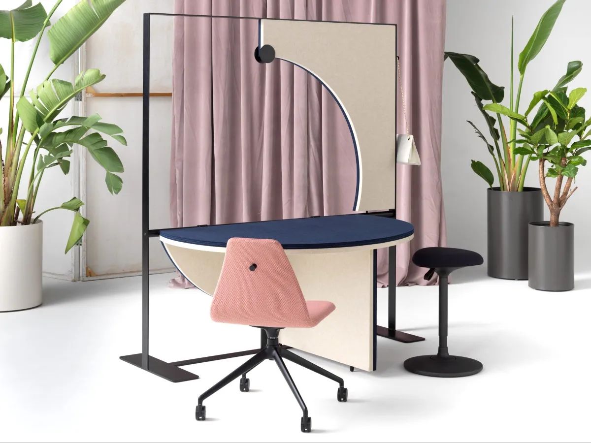 Перегородка трансформируемая в рабочее место со звукопоглощающими панелями SITIA UNA ARCH-00074114 - Вид №1