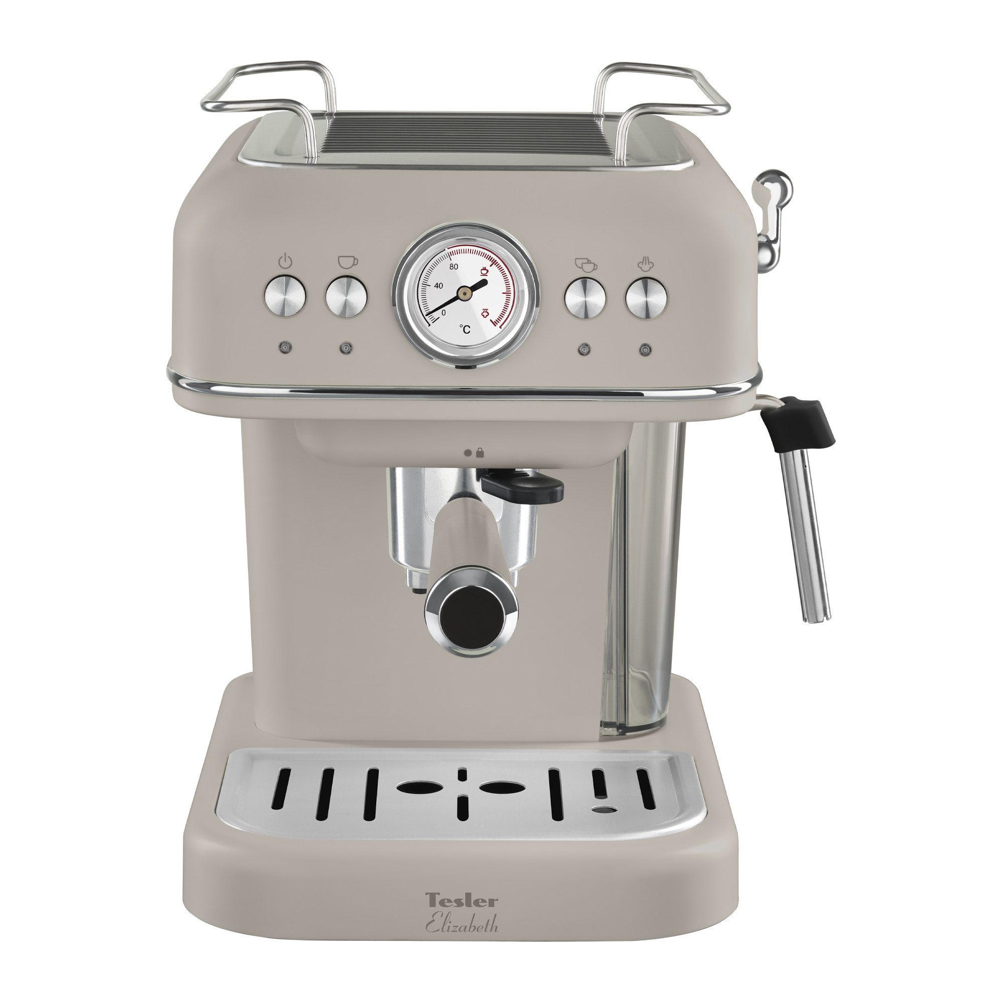 9146252 Кофеварка рожковая Tesler ECM-245 SAND GREY серый STDN-0017343 - Вид №1