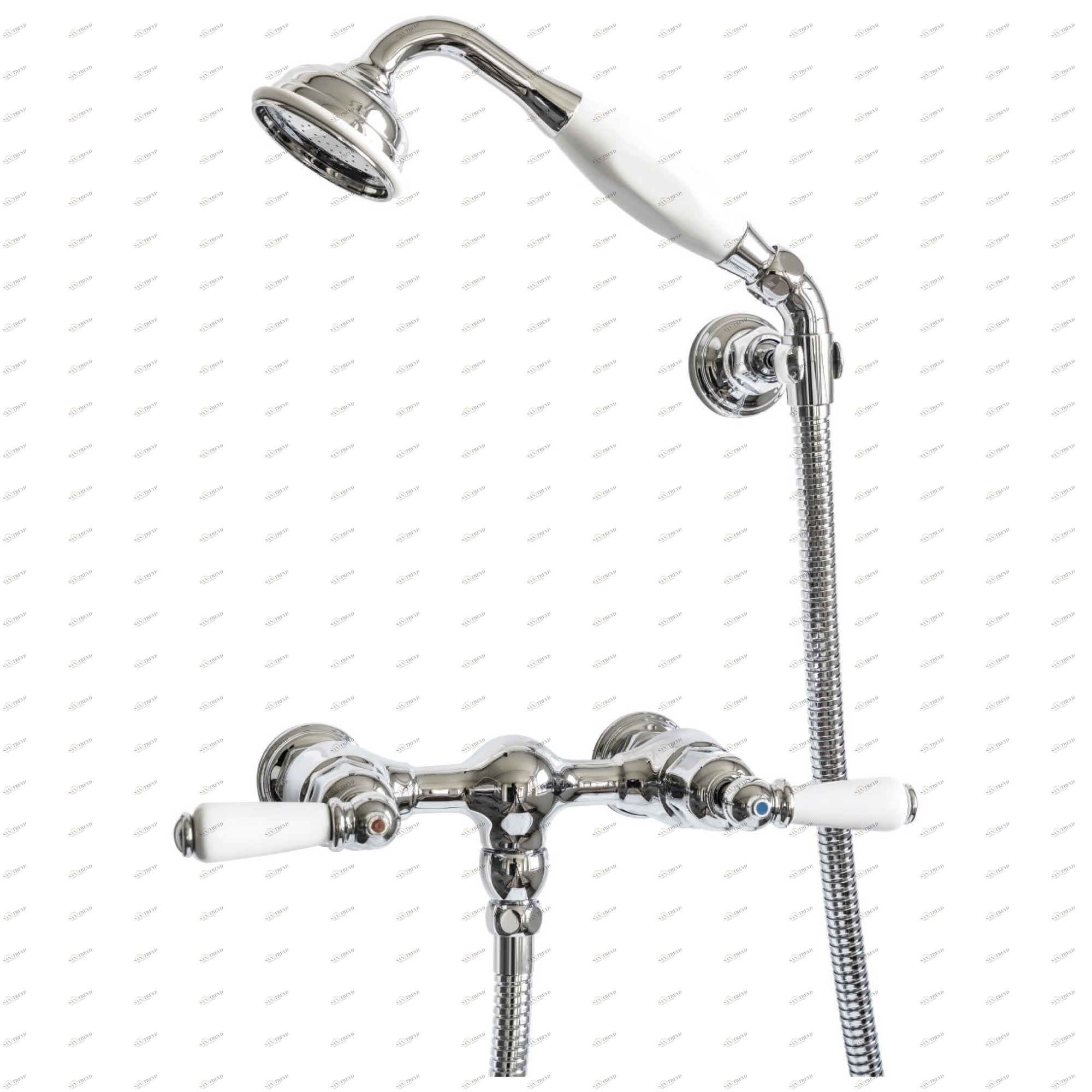 Traditional bathrooms P&R Duscharmatur mit Porzellanhebel Lever Pr5510.ag 