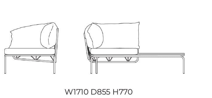 Секционное кресло из ткани с мраморной стойкой для журналов Garda Furniture Ataman ARCH-00113839 - Вид №8