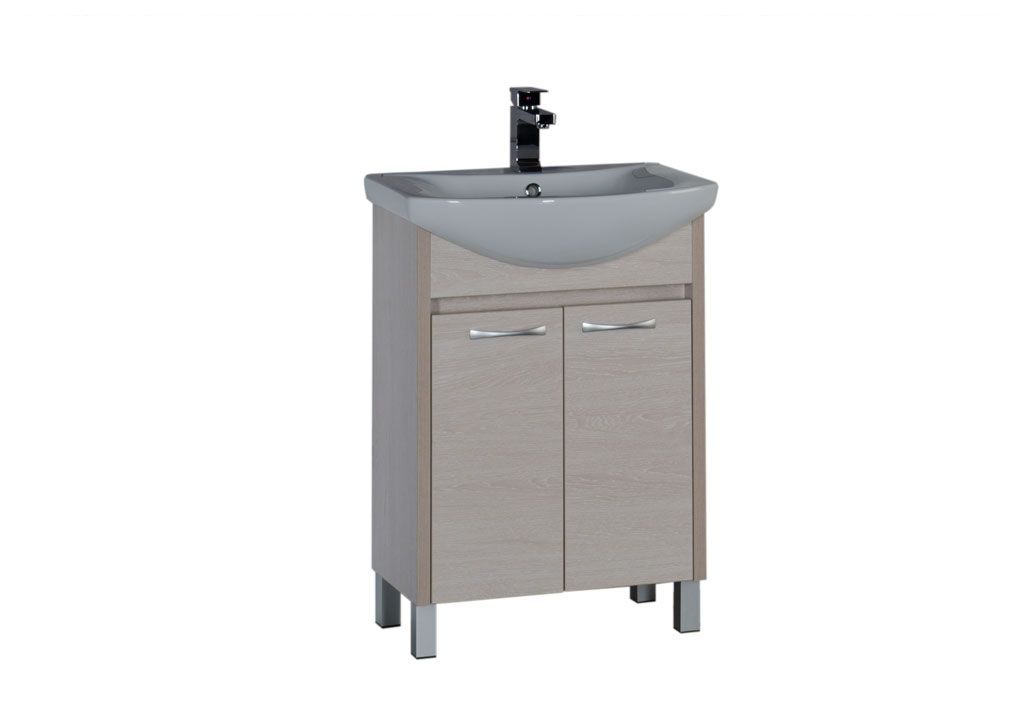 Тумба под раковину Aquanet Донна 60 белый дуб (2 дверцы) sun-id-270522 - Вид №1