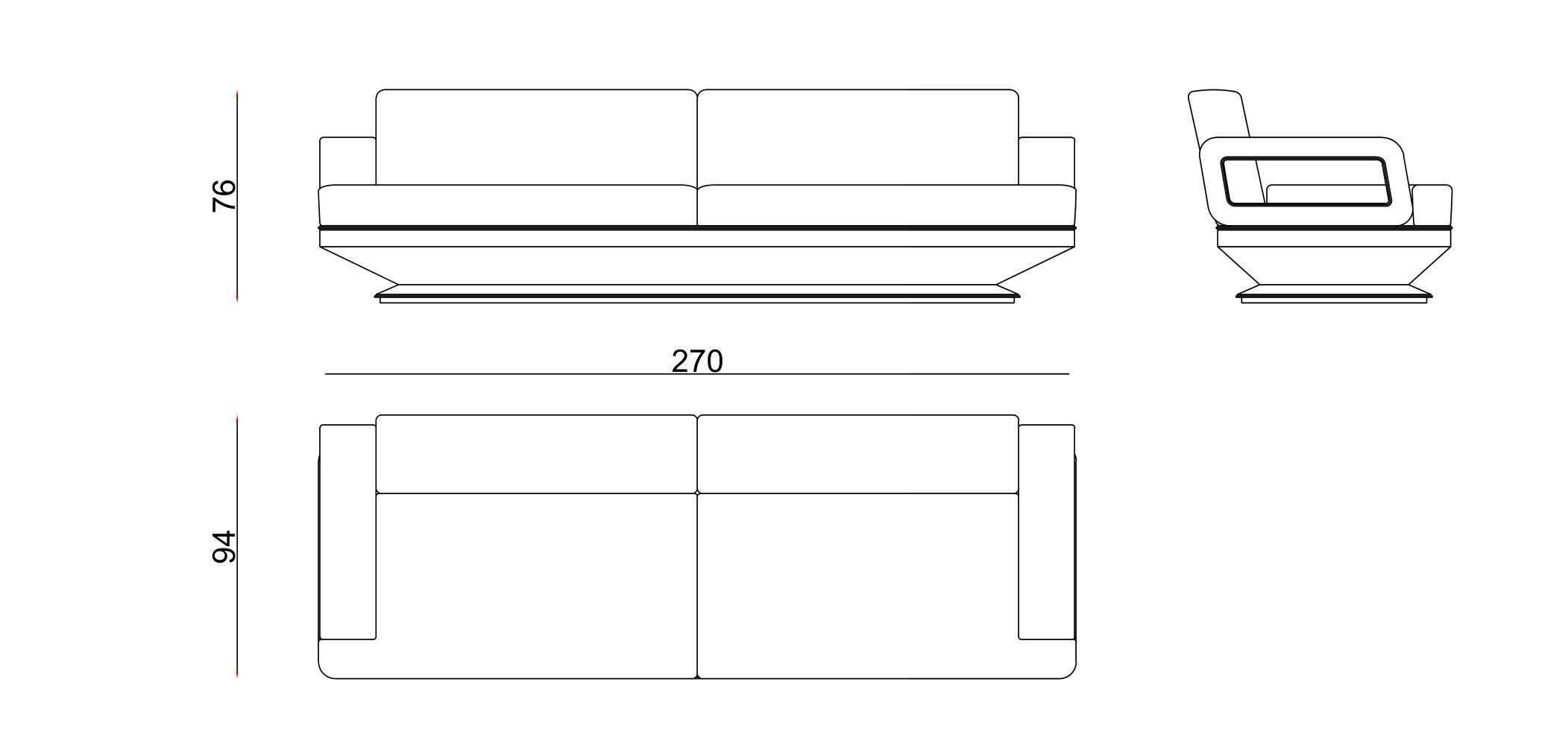 4-местный тканевый диван Zebrano Athena ARCH-00044147 - Вид №3