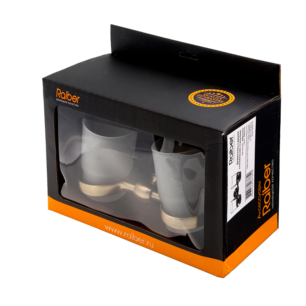 RB52003 Держатель с 2-мя стаканами , стеклянный Raiber  - Вид №4