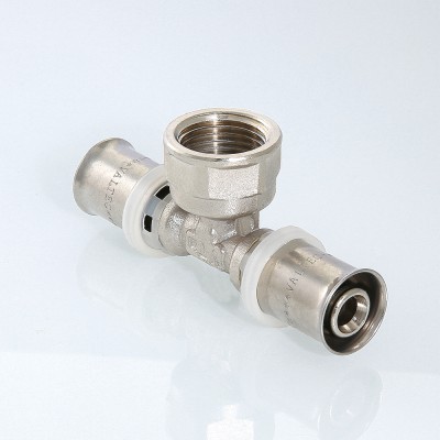 VTm.232.N.320732 Пресс-фитинг – тройник с переходом на внутреннюю резьбу Valtec 32 мм х 1 1/4" х 32 мм  - Вид №1