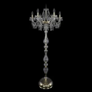 Торшер хрустальный на 6 ламп 160х57 см нежно-золотой Bohemia Ivele 1409T1/6/195-160/G BOHEMIA IVELE СВЕЧА 00-3889345 Золото;прозрачный