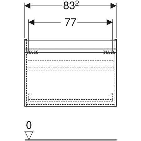 501.904.JR.1 Шкафчик для раковины Geberit Renova Plan, с одним выдвижным ящиком и одним внутренним выдвижным ящиком Geberit  - Вид №51