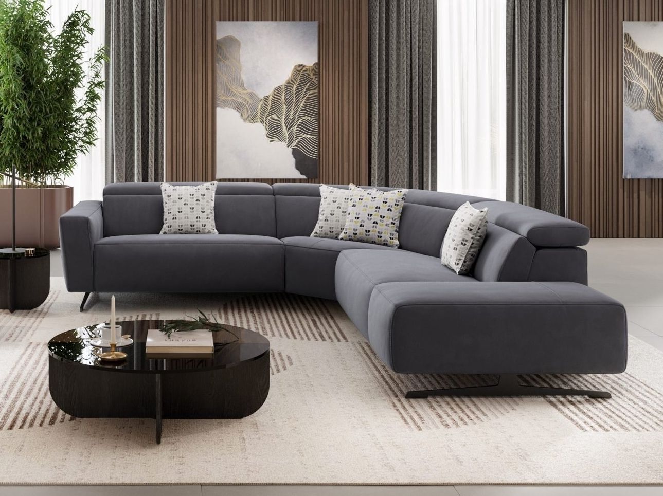 Угловой диван из ткани Sofanella Alesso ARCH-00100604 - Вид №2