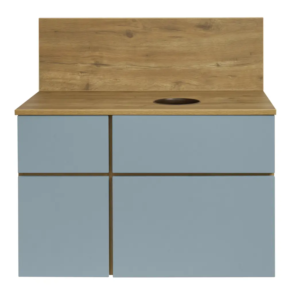 Тумба под раковину подвесная Aquaton «Мишель» 80 см цвет зелено-голубой АКВАТОН STLM-2136670