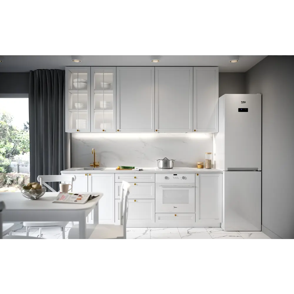 Фасад-витрина кухонного шкафа Ньюпорт 39.7x76.5 см KONSENSA МДФ цвет белый 89421698 STLM-2200634 Ньюпорт белый - Вид №4