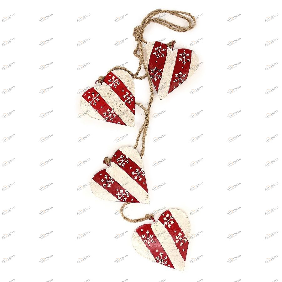Гирлянда подвесная Christmas Hearts, 4 шт Enjoyme ENNY0006
