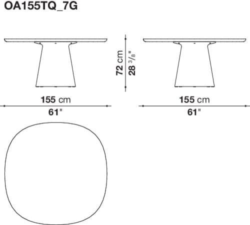 Садовый стол с бетонным основанием и керамогранитом/бетонным верхом B&B Italia Outdoor ALLURE O' ARCH-00079597 - Вид №11