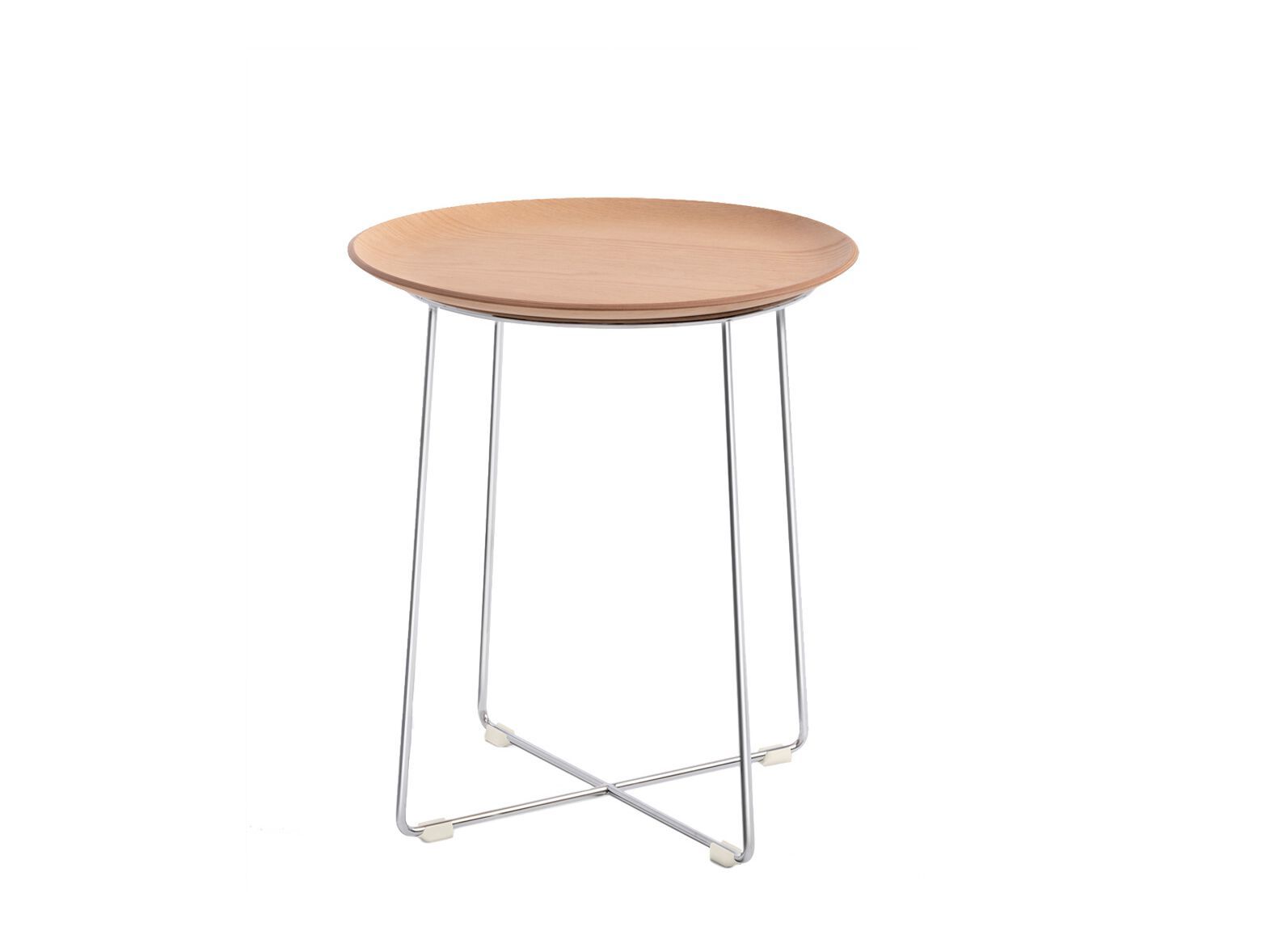 Круглый стальной и деревянный журнальный столик с подносом Kartell Smart Wood ARCH-00060806 - Вид №17