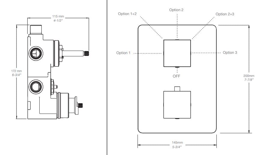 Встраиваемый термостатический набор для ванны с ручным душем BARIL Rec B05 ARCH-00054939 - Вид №4