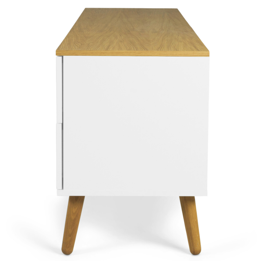 Тумба под ТВ Tenzo Dot, 60х162х43 см, дуб, белая 1664454 - Вид №5