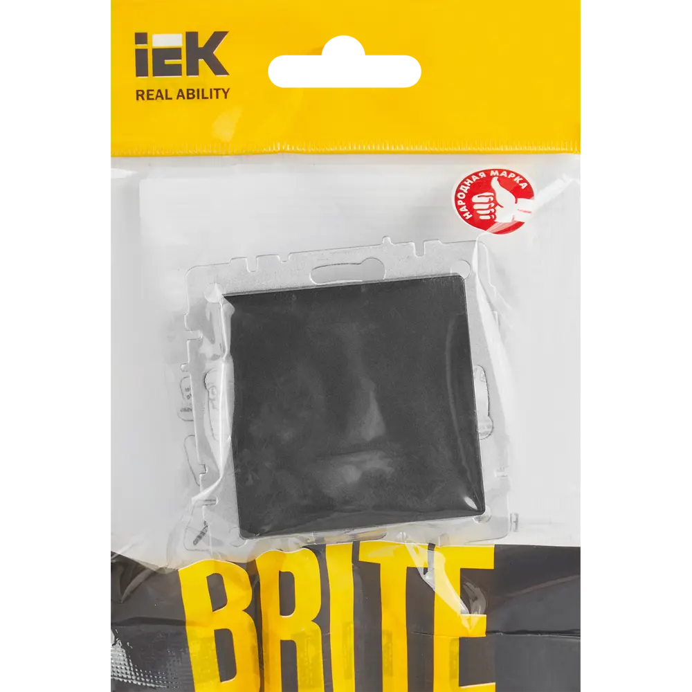 Выключатель IEK Brite одноклавишный матовый черный 87761720 STLM-1341472 - Вид №4