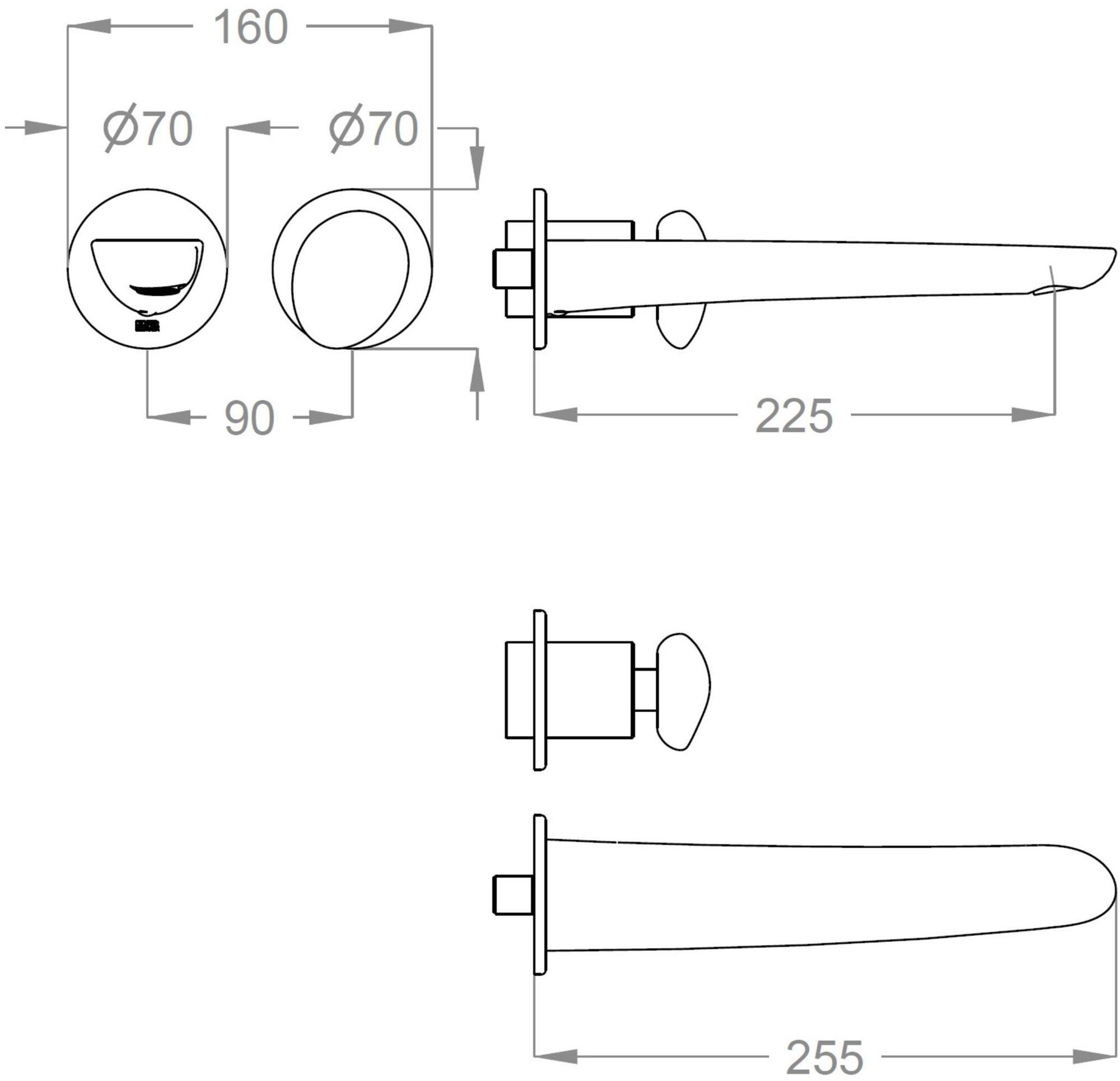 Fir Italia Смеситель для умывальника настенный из латуни с одной ручкой Synergy stone 95 9518208 - Вид №1