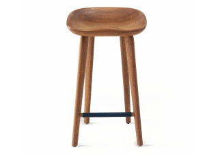 Табурет из массива дерева с подставкой для ног