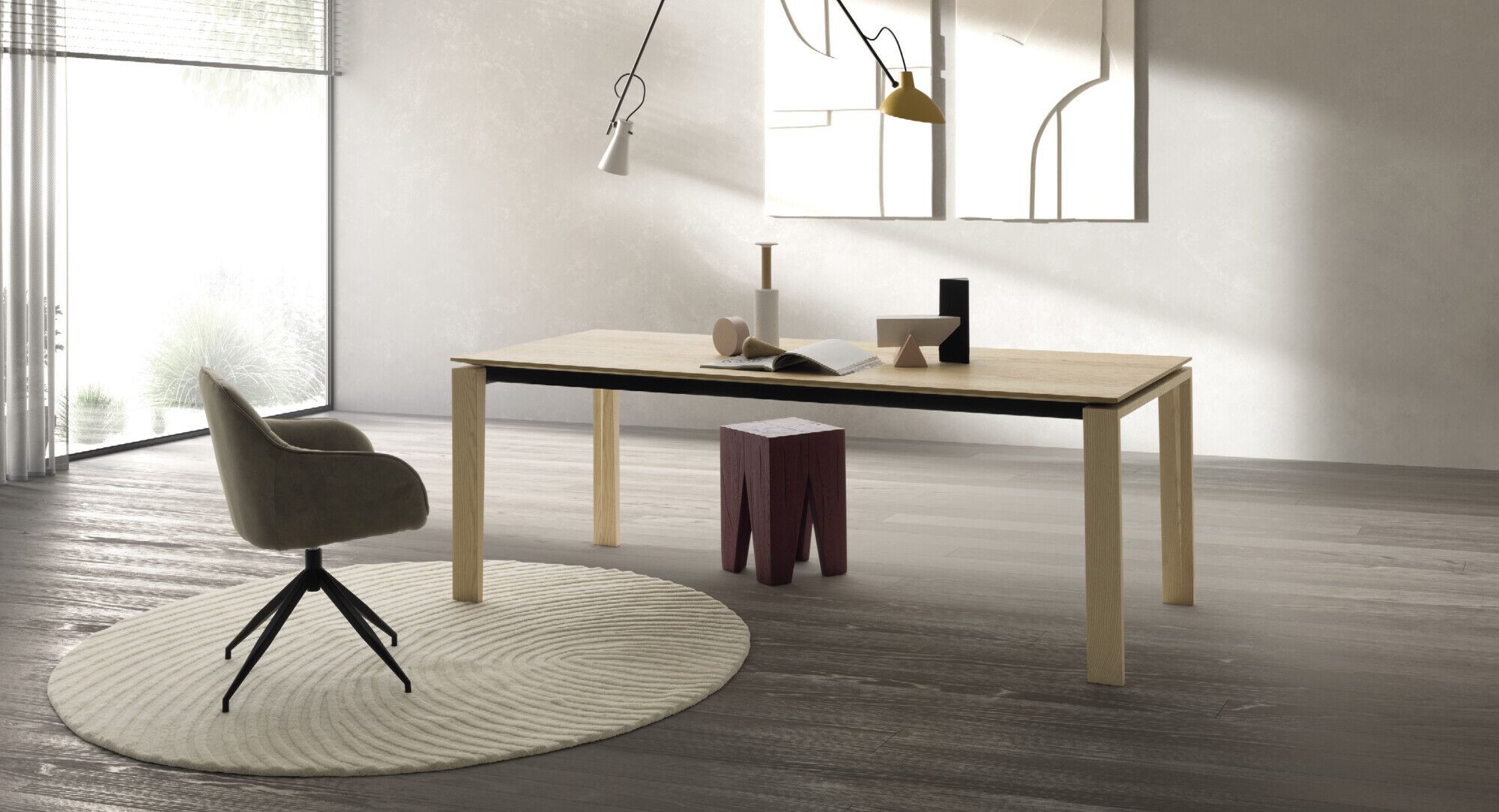 Выдвижной прямоугольный стол из дуба Devina Nais VOGUE ARCH-00005055 - Вид №4