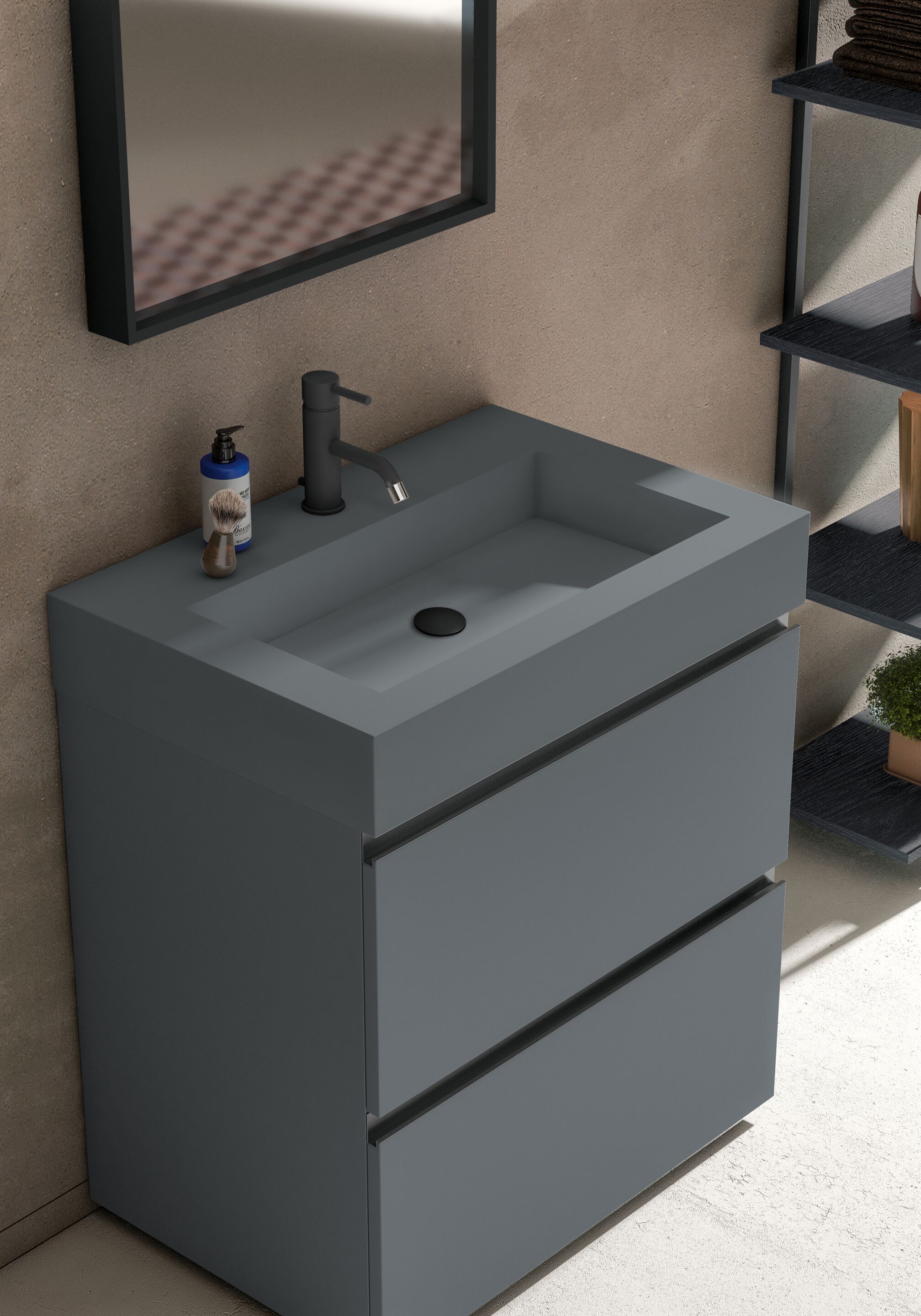 Шкаф для умывальника Fenix с зеркалом и стеллажом Birex Gola Up ARCH-00003830 - Вид №2