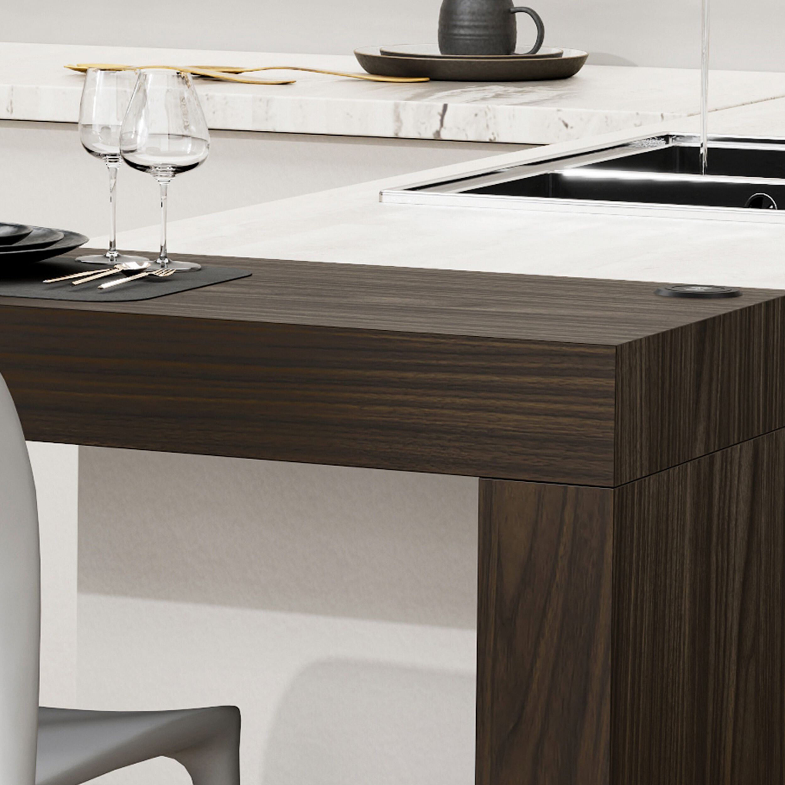 Прямоугольный меламинированный обеденный стол с беспроводным зарядным устройством Mobili Fiver Evolution ARCH-00074488 - Вид №29