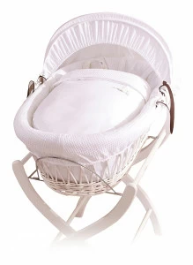 Колыбель-переноска Gift Wicker Moses Basket белая, белое белье MINIME ДИЗАЙНЕРСКИЕ 010100 Белый