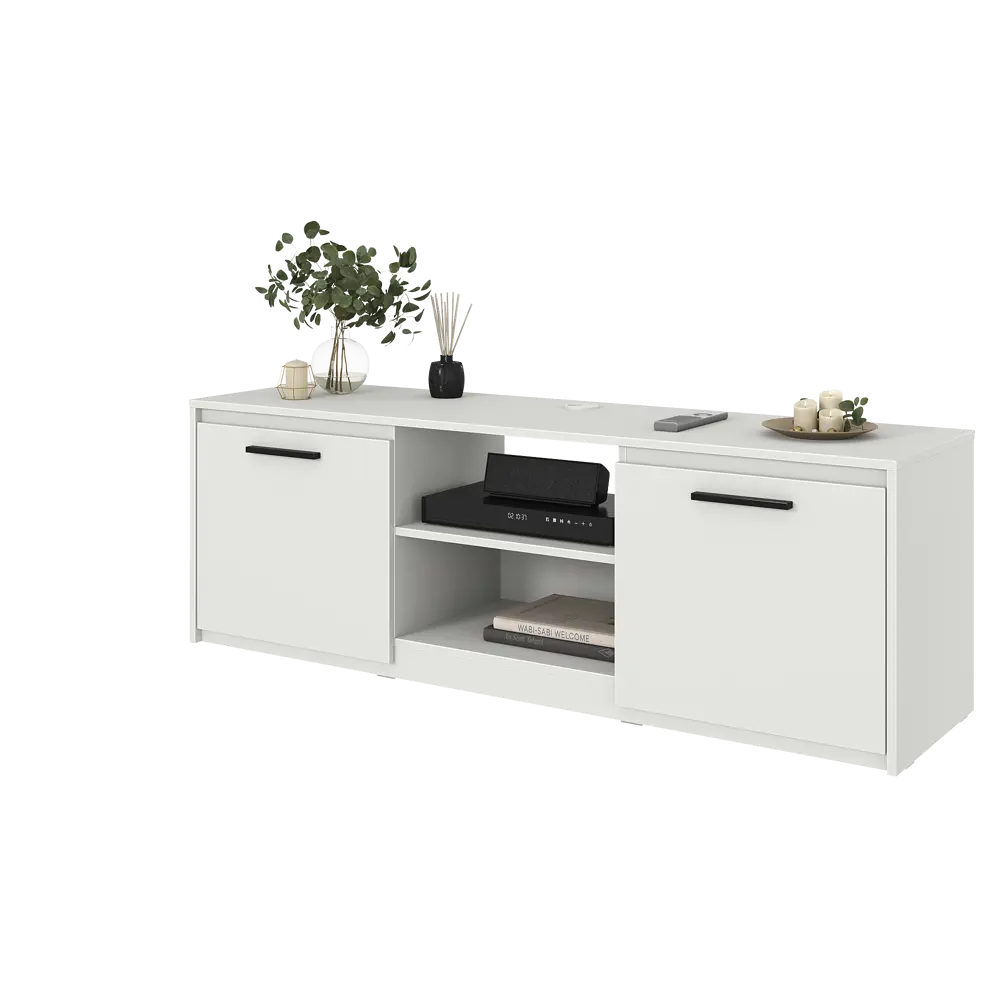 Тумба под телевизор Лион 150x50x41.6 см ЛДСП цвет белый Santreyd STLM-2197562 - Вид №9