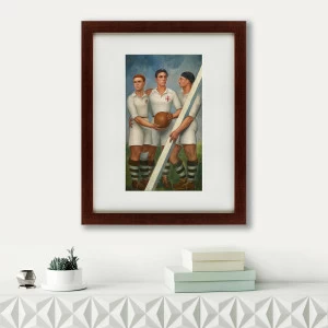 Картина 52х42 см Tres Futbolistas, 1931 КАРТИНЫ В КВАРТИРУ  00-3894661 Голубой;зеленый