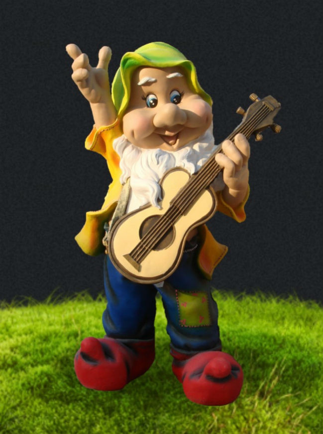 GGT101-SB.BG ГНОМ с гитарой, скульптура бетонная LAB.Space  - Вид №1