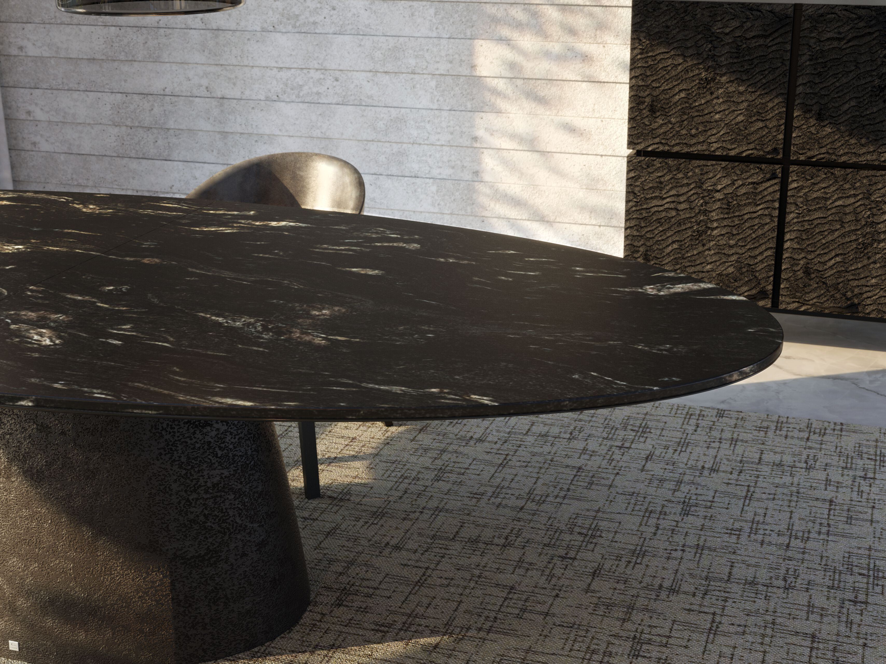 Овальный стол из стекловолокна с мраморным верхом GANSK MAGNA ARCH-00112162 - Вид №1