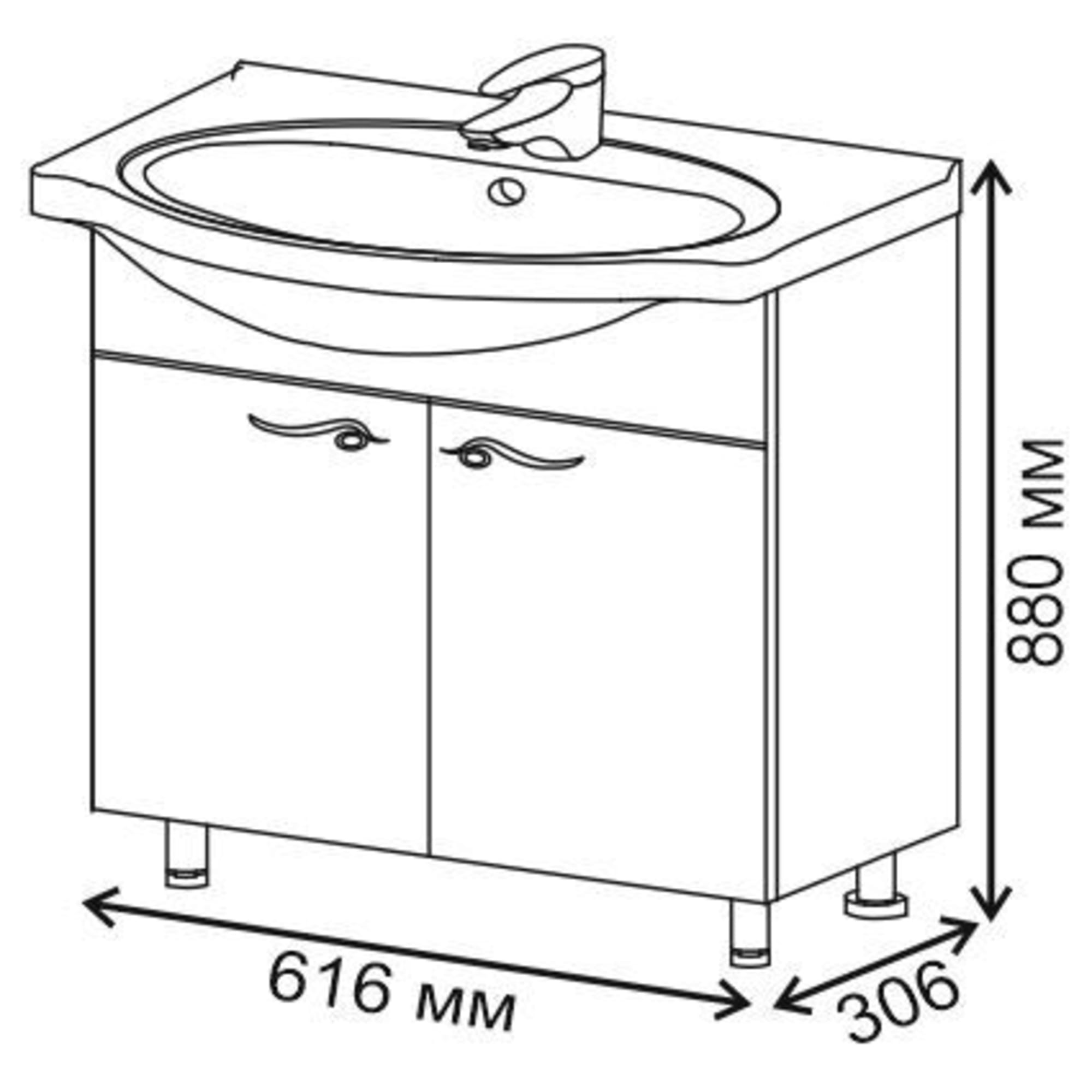 14585821 Тумба под раковину напольная «» 65 см цвет белый Венеция Santreyd - Вид №7