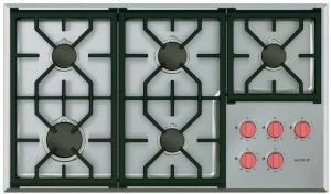 Wolf Газовая встраиваемая плита из нержавеющей стали Piani cottura a gas Icbcg365p/s