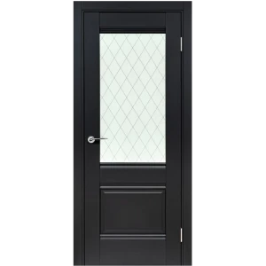 Комплект двери Классико-43 со стеклом 70x200 см Hardflex черный с добором 200 мм