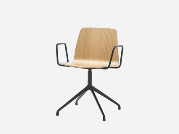 Дуб поворотный операционный стул с подлокотниками на насесте INCLASS Varya Wood ARCH-00134586