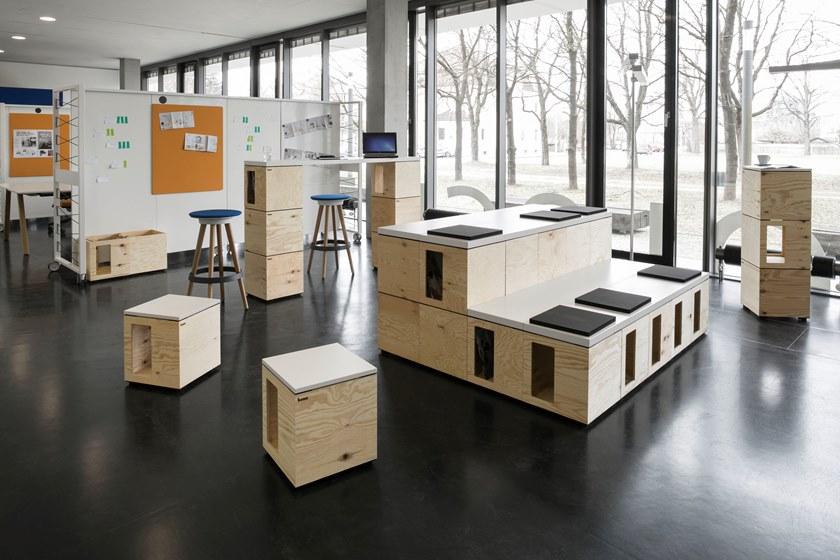 BENE Многофункциональное рабочее место из фанеры для открытого пространства Pixel sun-id-1443529 - Вид №11