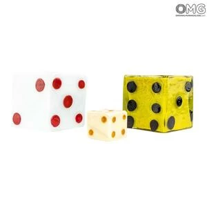 3550 ORIGINALMURANOGLASS Скульптура Игральные кубики - Пино Синьоретто - муранское стекло OMG 17 см