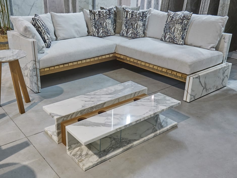 Угловой диван из мрамора и ткани FranchiUmbertoMarmi Bettogli ARCH-00043208 - Вид №1