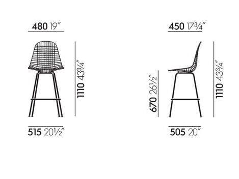 Металлический кухонный стул VITRA Wire Chair ARCH-00031569 - Вид №4