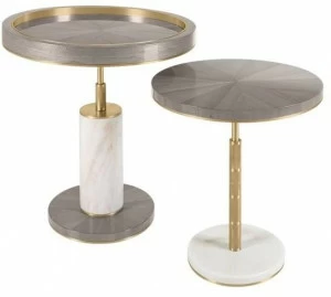 FRATO Круглый журнальный столик из дерева и латуни