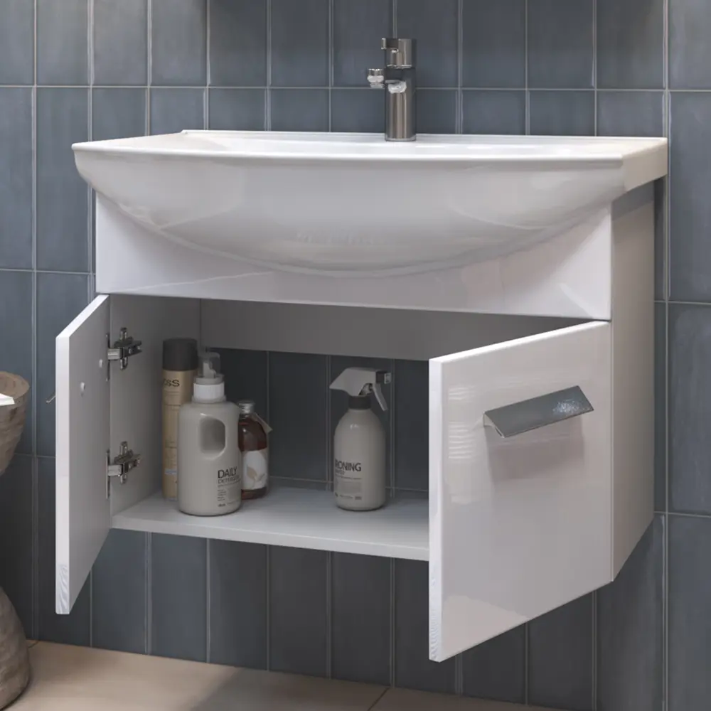 Vigo Milo - навесная тумба под раковину 72 см белая глянцевая 89386769 STLM-1398257 - Вид №9