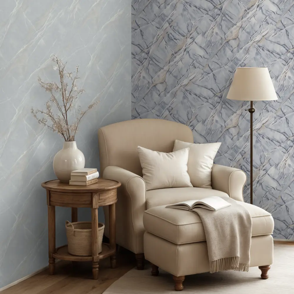 Обои флизелиновые Euro Decor Slab синие с абстрактным рисунком 1.06 м 89416645 STLM-1578520 - Вид №3