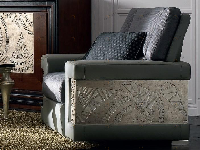 Cantiero Кресло с серебряной обивкой и подлокотниками Étoile day sun-id-1462363