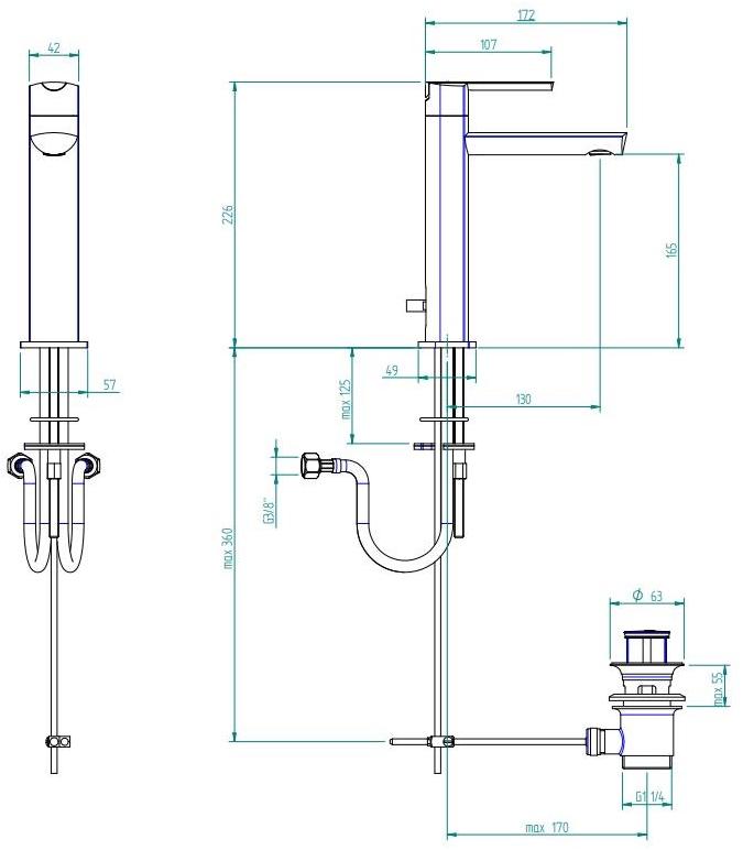ZAZZERI Смеситель для умывальника из стали Tango sun-id-1502533 - Вид №10