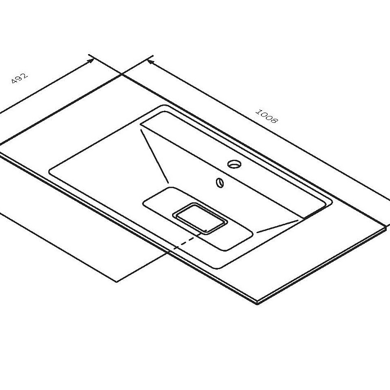 M50AWPX1001WG INSPIRE V2.0 раковина мебельная искусственный мрамор со сливом-переливом 100 см AM.PM Inspire 2.0  - Вид №1