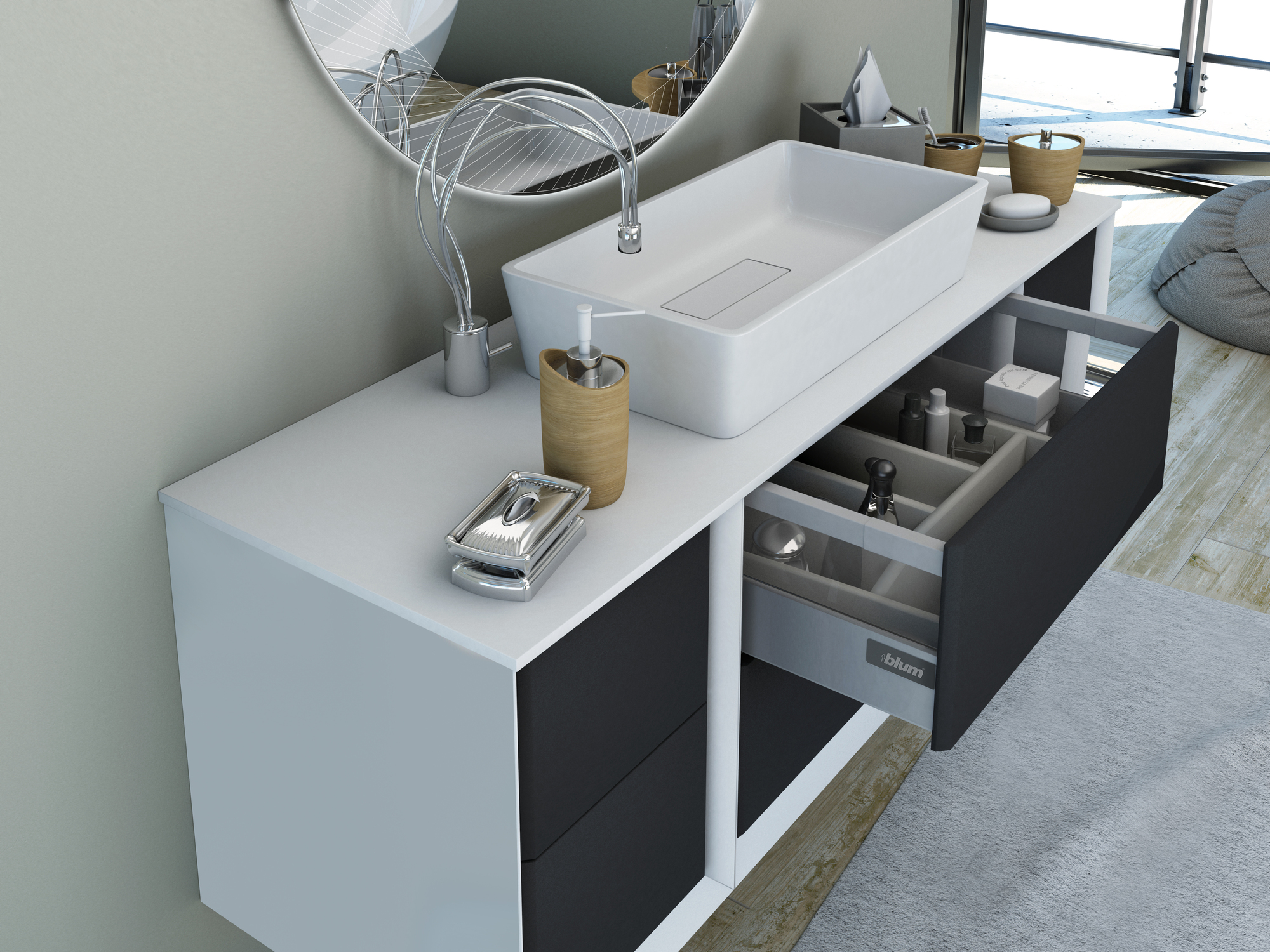 Мебель для ванной CEZARES BELLAGIO 175 Grafite - Вид №5