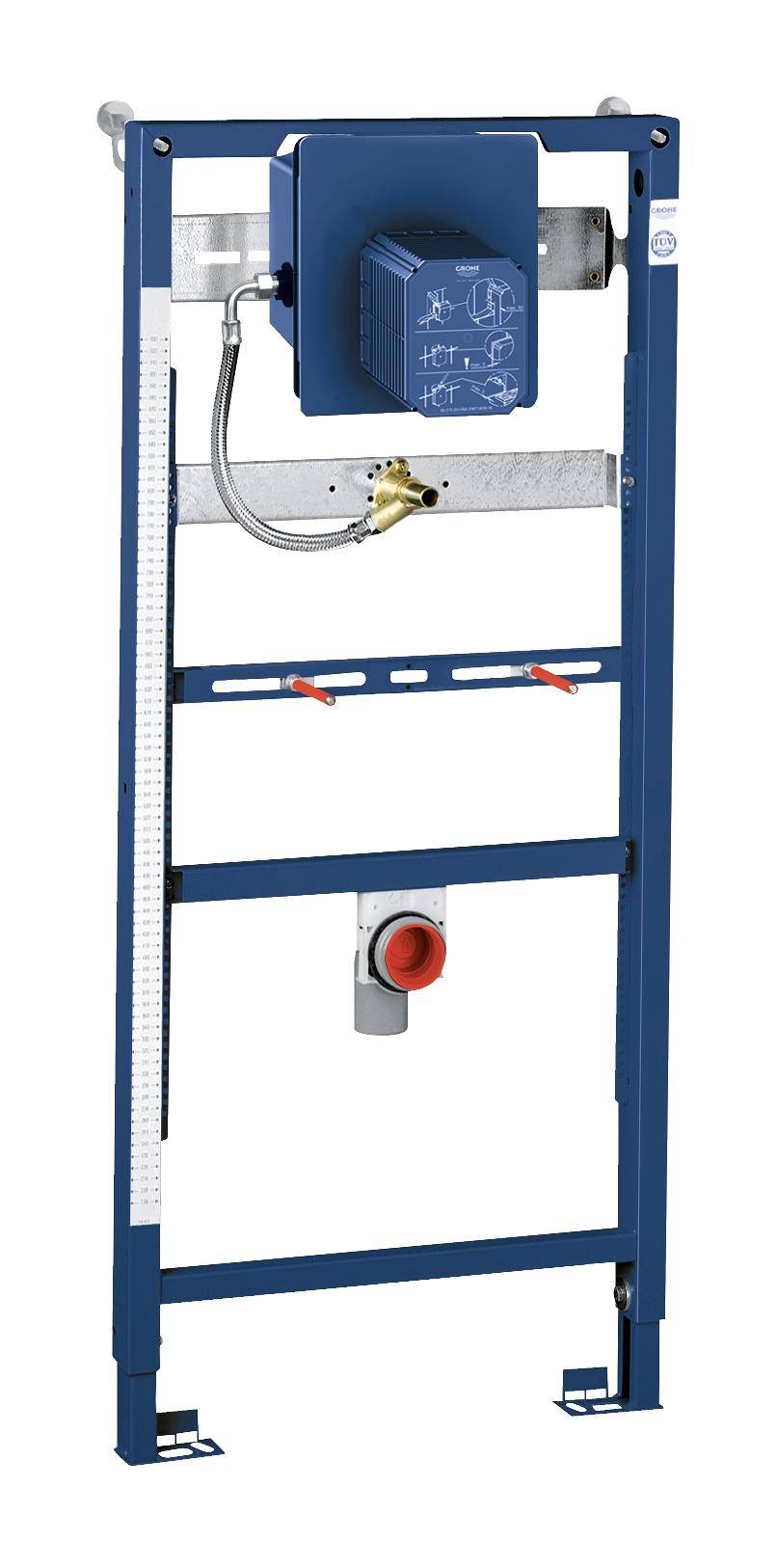 Система инсталляции для писсуара GROHE Rapid SL для ИК-панели или механического смыва (1,13 м - 1,3 м) с принадлежностями для монтажа перед стеной (38803001)